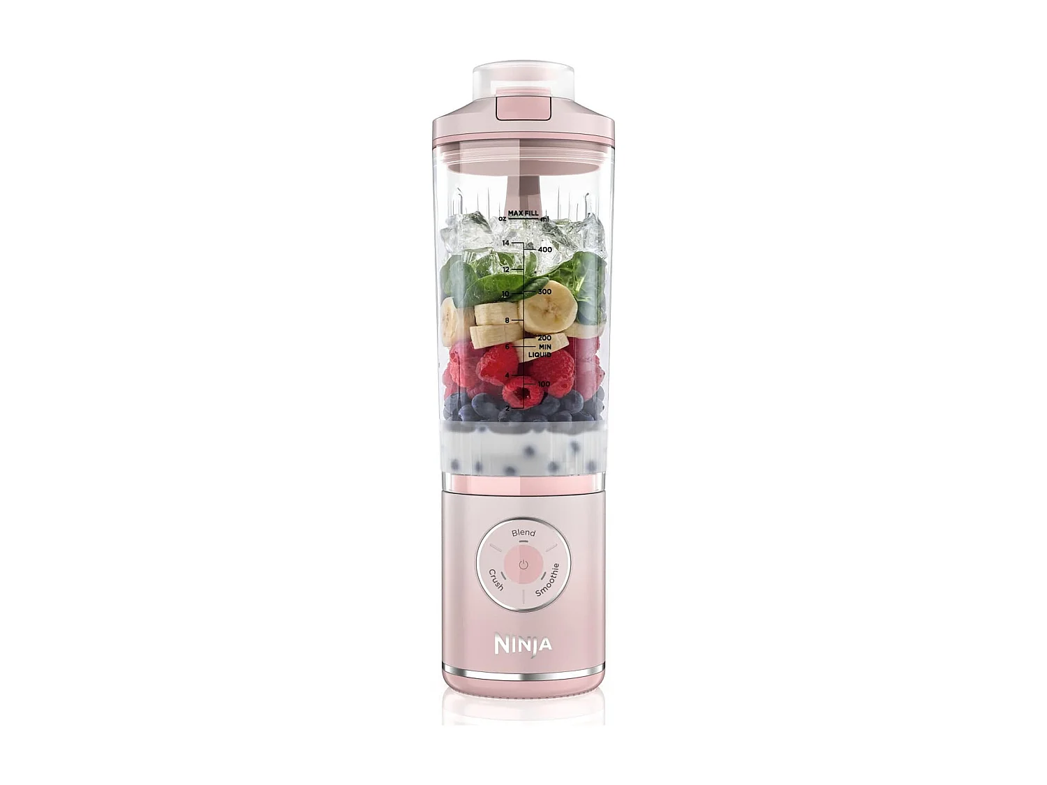 Draagbare blender Ninja BC251EUPK 0,57 L roze transparant met 11,1 V batterij en roestvrijstalen messen
