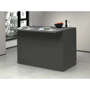 Daffaticat keukeneiland, Multifunctionele kledingkast, Keukenkast, Bijzettafel, 100% Made in Italy, 125x90h90 cm, Antraciet en Leisteen Daffaticat keukeneiland, Multifunctionele kledingkast, Keukenkast, Bijzettafel, 100% Made in Italy, 125x90h90 cm, Antraciet en Leisteen