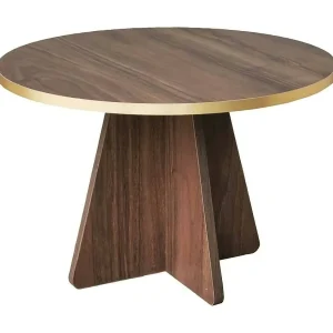 Dkluiver-saftoontafel, koffietafel, bankrishouder, woonkamerplank, 60x60h40 cm, goud en walnoot Dkluiver-saftoontafel, koffietafel, bankrishouder, woonkamerplank, 60x60h40 cm, goud en walnoot