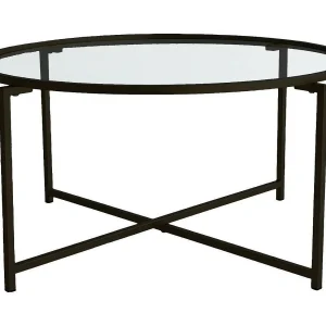 Salontafel Ecaterina, rechthoekig, 83x82x40h cm zwart, glazen blad, transparante legplank Salontafel Ecaterina, rechthoekig, 83x82x40h cm zwart, glazen blad, transparante legplank