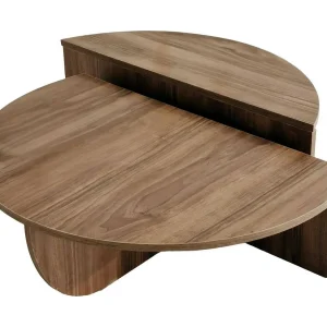 Dgiarett-saaltafel, Koffietafel, Sofa-laaptafel, Aanrecht voor in de woonkamer, 90x90h35 cm, Donkere walnoot
