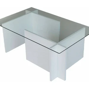Salontafel Teti, tijdschriftenhouder, 105x65x40h cm wit, rechthoekig, glazen tafelblad Salontafel Teti, tijdschriftenhouder, 105x65x40h cm wit, rechthoekig, glazen tafelblad