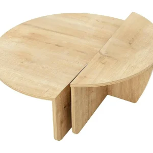 Dgiarett-safeeltafel, Koffietafel, Softaptafelhouder, Sleunplank, 90x90h35 cm, Eiken