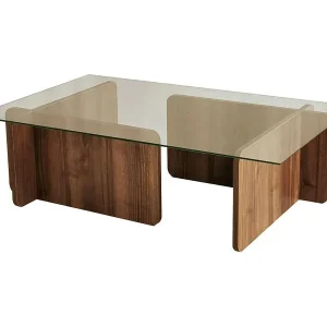 Salontafel Teti, tijdschriftenhouder, 105x65x40h cm walnootbruin, rechthoekige vorm, kleurverloop, walnootstructuur Salontafel Teti, tijdschriftenhouder, 105x65x40h cm walnootbruin, rechthoekige vorm, kleurverloop, walnootstructuur