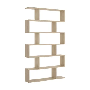 Djorone boekenkast, Multifunctionele kantoorplank, Boekenkast met 6 planken, 80x25h190 cm, Eiken