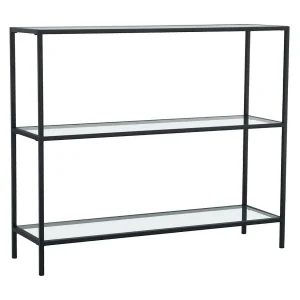 Dkerriga Console, Multifunctionele Tafel, Steunkast, Gang Bureau, 100x30h85 cm, Zwart Dkerriga Console, Multifunctionele Tafel, Steunkast, Gang Bureau, 100x30h85 cm, Zwart