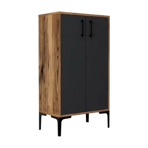 Dmarrull Schoenenrek, Schoenenkast, Eng GarderobeMultifunctioneel gips, Schoeiselkast, 60x35h111 cm, Walnoot en Antraciet Dmarrull Schoenenrek, Schoenenkast, Eng GarderobeMultifunctioneel gips, Schoeiselkast, 60x35h111 cm, Walnoot en Antraciet