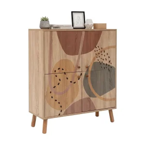 Dgiannin Dressoir, Woonkamer Buffet, Woonkamer, Keuken Pantry, 95x36h111 cm, Veelkleurig Dgiannin Dressoir, Woonkamer Buffet, Woonkamer, Keuken Pantry, 95x36h111 cm, Veelkleurig