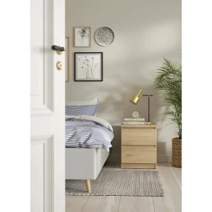 Daiki nachtkastje, Lage ladekast, Nachtkastje, Bedplank, 50×40 h50 cm, Eiken