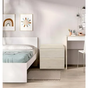 Daber nachtkastje, Lage ladekast, Nachtkastje, Bedplank, 50×34 h46 cm, Eiken
