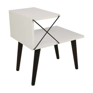 Dfranzin nachtkastje, Laag dekbed, Nachtkastje, Bedplank, 50x40h55 cm, Wit Dfranzin nachtkastje, Laag dekbed, Nachtkastje, Bedplank, 50x40h55 cm, Wit