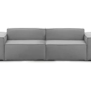 Dmelucc vaste bank, 3-zits lineaire modulaire bank, 100% Made in Italy, Moderne woonkamerbank in stof, 260x95h70 cm, Grijs Dmelucc vaste bank, 3-zits lineaire modulaire bank, 100% Made in Italy, Moderne woonkamerbank in stof, 260x95h70 cm, Grijs