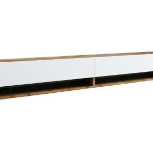 Dkechrid tv-meubel, woonkamermeubel, lage tv-meubel, wandstandaard, 180x32h29 cm, eik en wit Dkechrid tv-meubel, woonkamermeubel, lage tv-meubel, wandstandaard, 180x32h29 cm, eik en wit