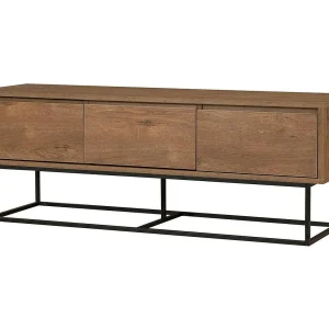 Dlapadul tv-meubel, woonkamer dressoir, laag tv-meubel, inbouw wandonderstel, 140x40h50 cm, walnoot en zwart Dlapadul tv-meubel, woonkamer dressoir, laag tv-meubel, inbouw wandonderstel, 140x40h50 cm, walnoot en zwart