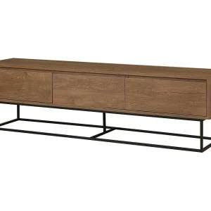 Dlapadul tv-meubel, woonkamer dressoir, garderobe baSso voor tv, Uitgeruste wandvoet, 180x40h50 cm, Walnoot en Zwart Dlapadul tv-meubel, woonkamer dressoir, garderobe baSso voor tv, Uitgeruste wandvoet, 180x40h50 cm, Walnoot en Zwart