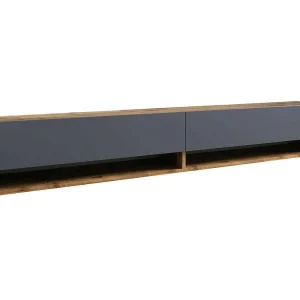 Dkechrid tv-houder, Credenza dIn de woonkamer, lage tv-kast, wandvoet, 180x32h29 cm, Eik en antraciet Dkechrid tv-houder, Credenza dIn de woonkamer, lage tv-kast, wandvoet, 180x32h29 cm, Eik en antraciet