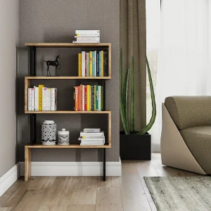 "Ceylan Houten Boekenkast – 80 x 22 x 128 cm – Walnoot – 4.0 Planken" "Ceylan Houten Boekenkast – 80 x 22 x 128 cm – Walnoot – 4.0 Planken"