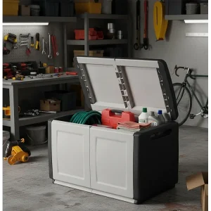 Daltomar Kofferbak, Multifunctionele Kist, Opbergkofferbak, Opbergdoos, 100% Made in Italy, 96x53h57 cm, Lichtgrijs en Zwart Daltomar Kofferbak, Multifunctionele Kist, Opbergkofferbak, Opbergdoos, 100% Made in Italy, 96x53h57 cm, Lichtgrijs en Zwart