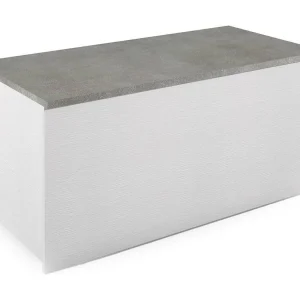 Ditalen koffer, grote multifunctionele opbergdoos, moderne kist, 100% gemaakt in Italië, 90x45h45 cm, wit en cement