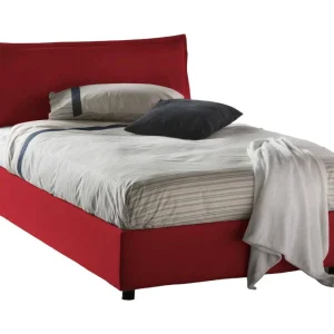 Dbegi tweepersoonsbed, opbergbed met stoffen bekleding, 100% Made in Italy, opening aan de voorzijde, geschikt voor matras 120×200 cm, rood Dbegi tweepersoonsbed, opbergbed met stoffen bekleding, 100% Made in Italy, opening aan de voorzijde, geschikt voor matras 120×200 cm, rood
