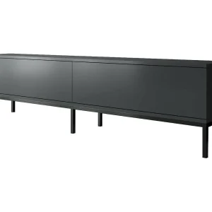 Tv-meubel Espero, één legplank, 180x30x47h cm antracietzwart, 2 deuren, 2 vakken Tv-meubel Espero, één legplank, 180x30x47h cm antracietzwart, 2 deuren, 2 vakken