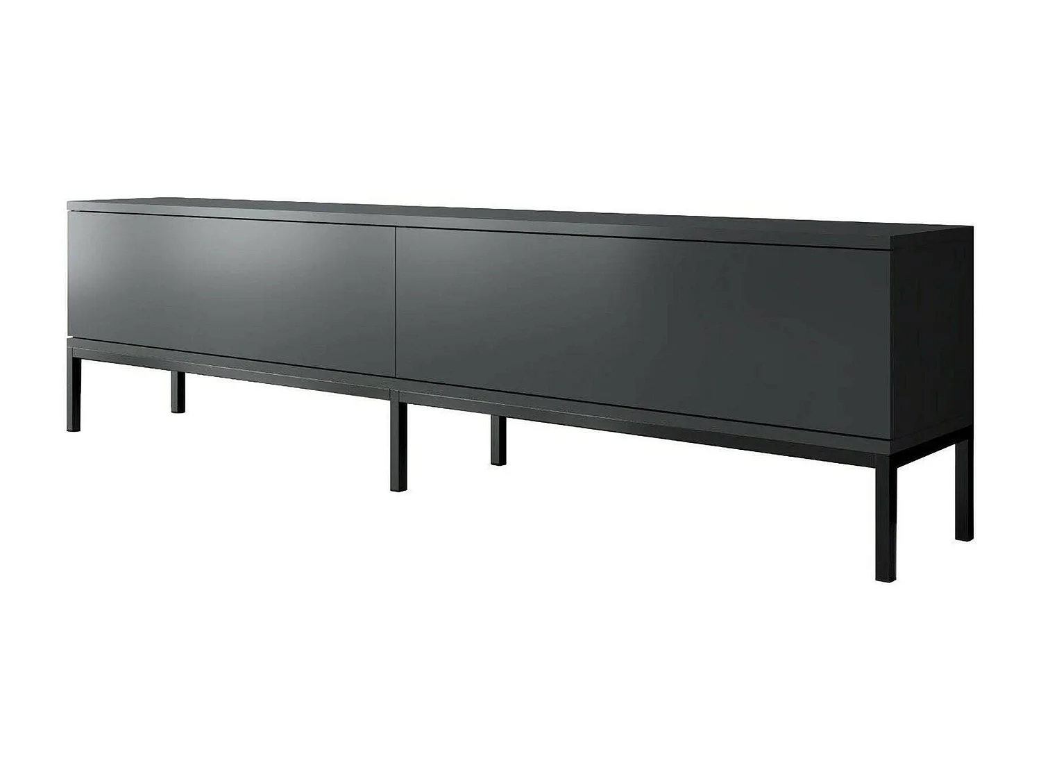 Tv-meubel Espero, één legplank, 180x30x47h cm antracietzwart, 2 deuren, 2 vakken