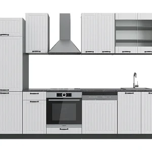 Complete keukeneenheid landhuis wit/antraciet 300x60x81.6 fame-line Complete keukeneenheid landhuis wit/antraciet 300x60x81.6 fame-line