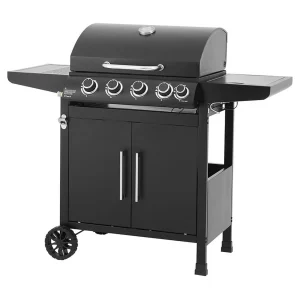 Cookingbox PAARL 4SB Gas BBQ met 4 hoofdbranders + zijbrander, Zwart, 15 kW Vermogen, Opbergkist Cookingbox PAARL 4SB Gas BBQ met 4 hoofdbranders + zijbrander, Zwart, 15 kW Vermogen, Opbergkist