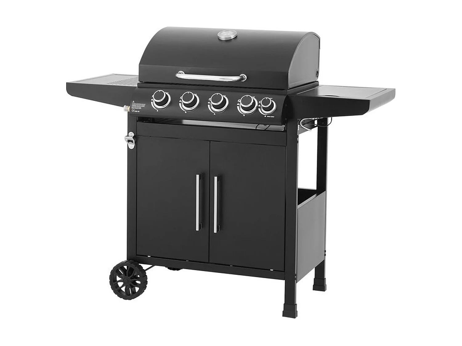 Cookingbox PAARL 4SB Gas BBQ met 4 hoofdbranders + zijbrander, Zwart, 15 kW Vermogen, Opbergkist