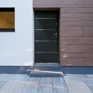 Deur van massief staal en inox H.207 x B.100 cm antraciet – 55 cm dikte – Draait rechts open – NAXARA – Koop nu eenvoudig en goedkoop online