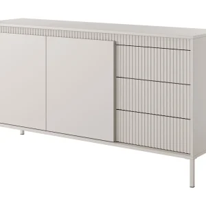 Commode 2 deuren Santori – beige dressoir 155 cm op poten, 3 laden Commode 2 deuren Santori – beige dressoir 155 cm op poten, 3 laden