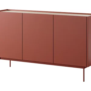 Commode 3 deuren Laris op poten – dressoir 145 cm, modern, rood Commode 3 deuren Laris op poten – dressoir 145 cm, modern, rood