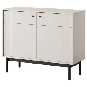 Commode 100 cm voor de woonkamer Lunaris, houten commode op poten, 2-deurs – kasjmier Commode 100 cm voor de woonkamer Lunaris, houten commode op poten, 2-deurs – kasjmier