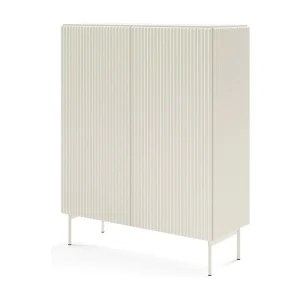 Commode kasjmier 100 cm Galiano op hoge poten – geribbelde, hoge commode voor de woonkamer Commode kasjmier 100 cm Galiano op hoge poten – geribbelde, hoge commode voor de woonkamer