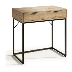 Consoletafel loftstijl ELANO 2 lades 80 cm artisan eiken zwarte poten Consoletafel loftstijl ELANO 2 lades 80 cm artisan eiken zwarte poten