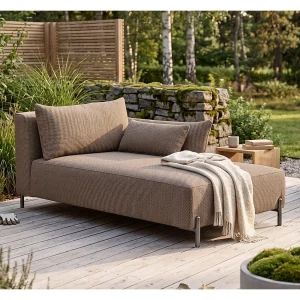 Chaise longue voor terras en tuin, Sunlight-stof, toffee, rechts, SUNMEE Chaise longue voor terras en tuin, Sunlight-stof, toffee, rechts, SUNMEE