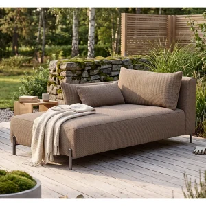 Chaise longue voor terras en tuin, Sunlight-stof, toffee, links, SUNMEE Chaise longue voor terras en tuin, Sunlight-stof, toffee, links, SUNMEE