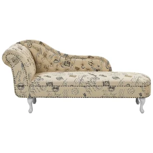 Linkszijdige chaise longue NIMES Stof Beige Linkszijdige chaise longue NIMES Stof Beige
