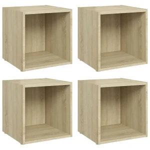 Cape Canaveral  Tv-meubelen 4 st 37x35x37 cm bewerkt hout sonoma eikenkleurig