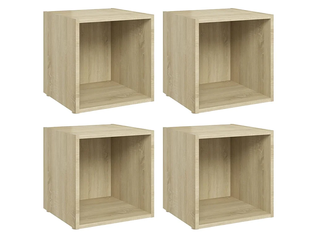 Cape Canaveral Tv-meubelen 4 st 37x35x37 cm bewerkt hout sonoma eikenkleurig