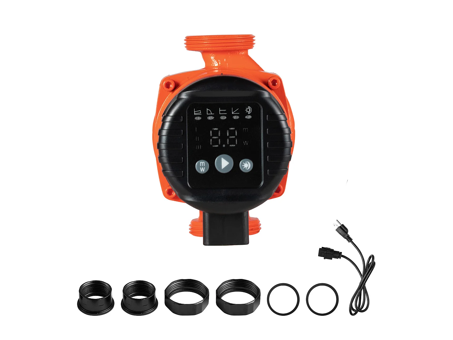 Circulatiepomp SucceBuy voor Warm Water, Maximale Opvoerhoogte 6 m, Hoogrendement Verwarmingspomp, 58 L/min, Terugslagklep, Energiezuinig