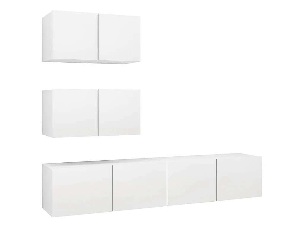 Clonalvy 4-delige Tv-meubelset bewerkt hout wit