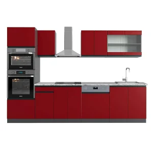 Complete keukeneenheid rood/antraciet 300x60x81.6 r-line Complete keukeneenheid rood/antraciet 300x60x81.6 r-line