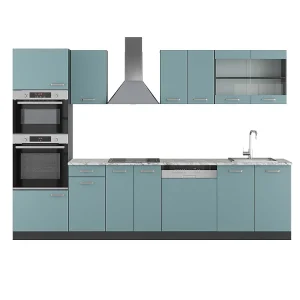 Complete keukeneenheid blauw-grijs/antraciet 300x60x81.6 r-line Complete keukeneenheid blauw-grijs/antraciet 300x60x81.6 r-line