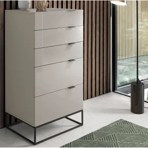 Chiffonier grijs hout en zwart staal 7019 ANGEL CERDA