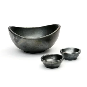 De Burned Gebogen Kom – Zwart – Set Van 3