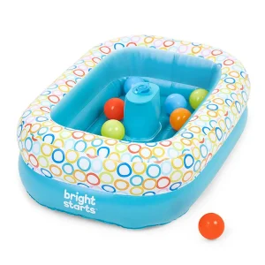 Bright Starts 2-in-1 Opblaasbaar babybad met ingebouwde pomp en 8 ballen – Blauw Bright Starts 2-in-1 Opblaasbaar babybad met ingebouwde pomp en 8 ballen – Blauw