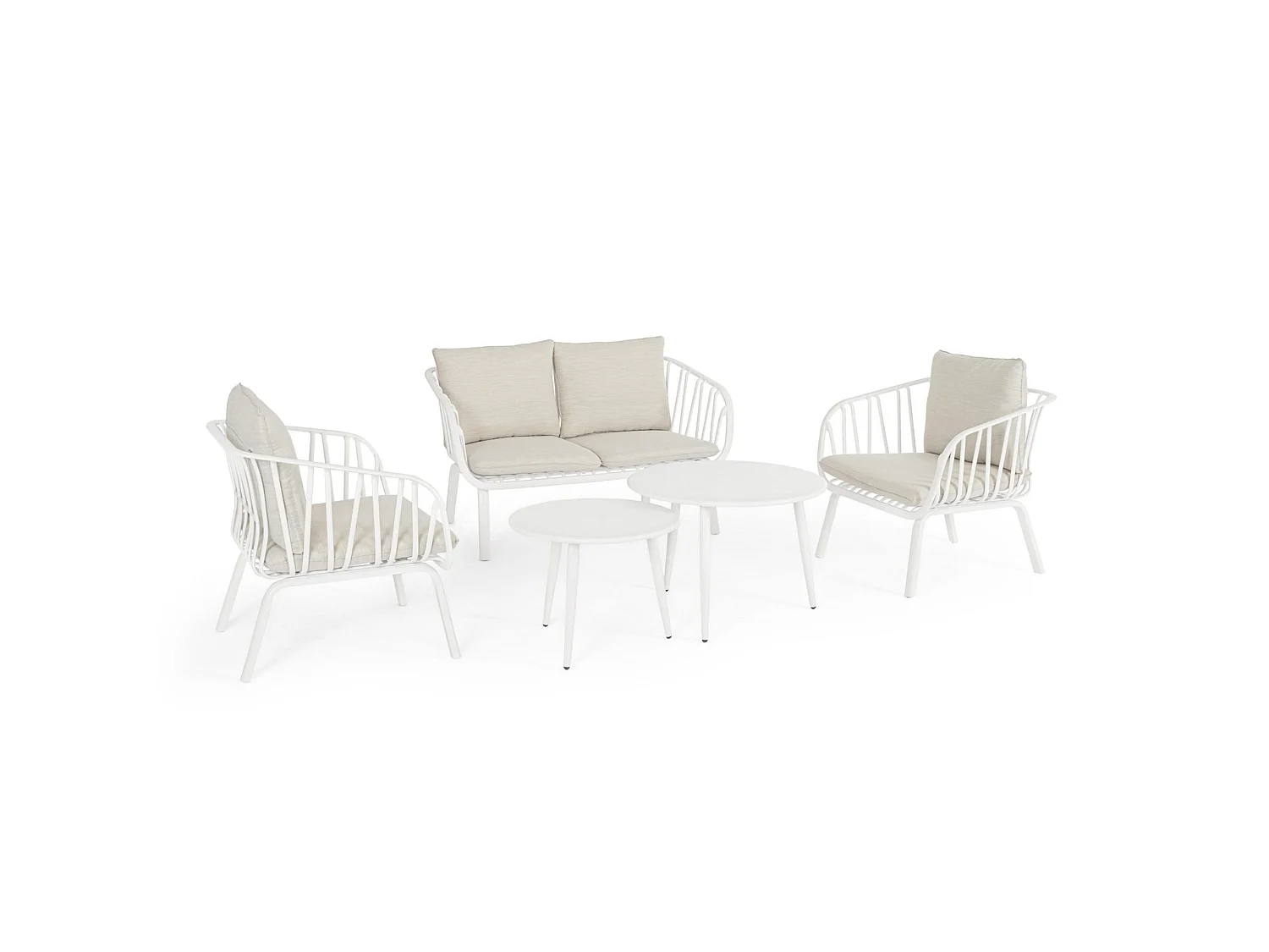 Complete zitset met bank, fauteuils en bijzettafels - PORTALS