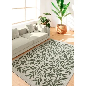 Buitentapijt – bloemmotieven – groen – 160×230 cm – LUA