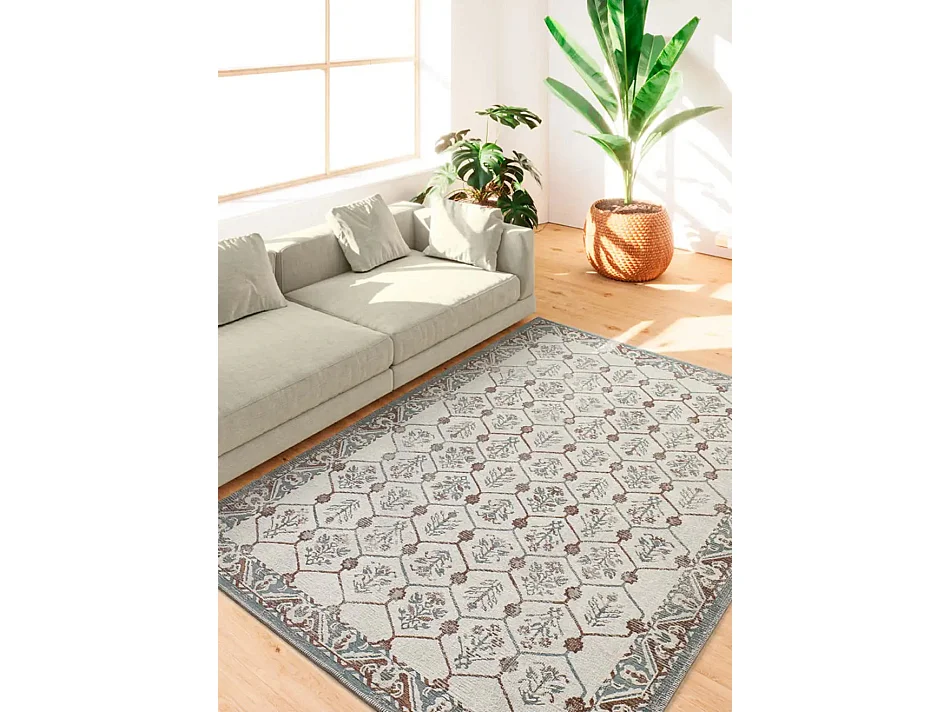 Buitentapijt - vintage - blauw / koper - 200x290 cm - LUA